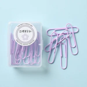 1 Box Purple Colored Metal Paper Clip