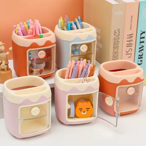 Cartoon Multi Grid Cute Rreative Piggy Drawer Pen Holder