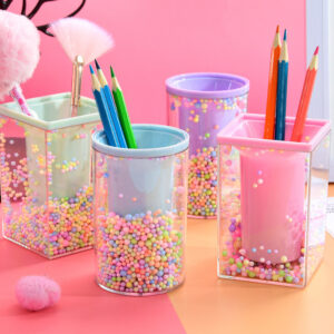 Crystal Pen Holder Desk Stationery Organizer