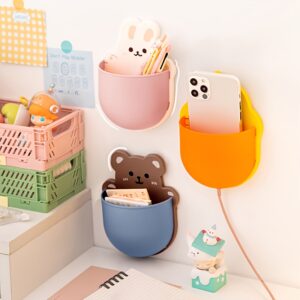 Mohamm Cute Cartoon Self-Adhesive Wall Mount Pen Holder